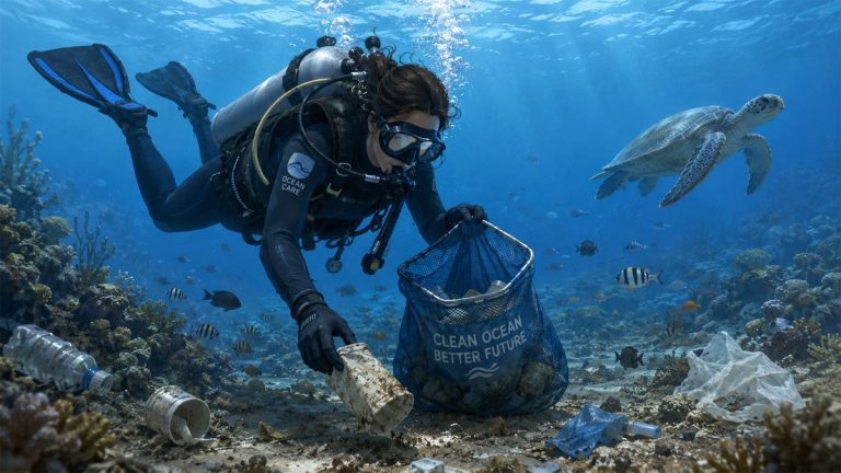 Collecting Trash while SCUBA Diving: Because we Love the Sea