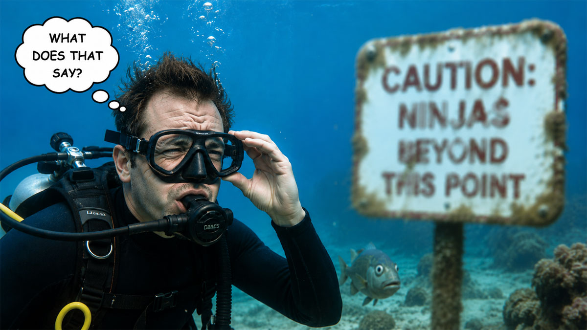 Near sighted SCUBA diver solutions